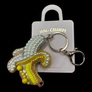 Anthropologie Beaded Banana Bling Bag Charm